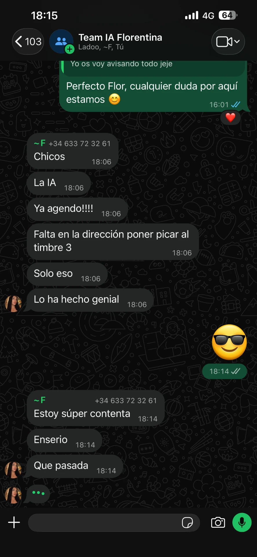 WhatsApp de Flor: la IA ya agendó por mí, estoy súper contenta