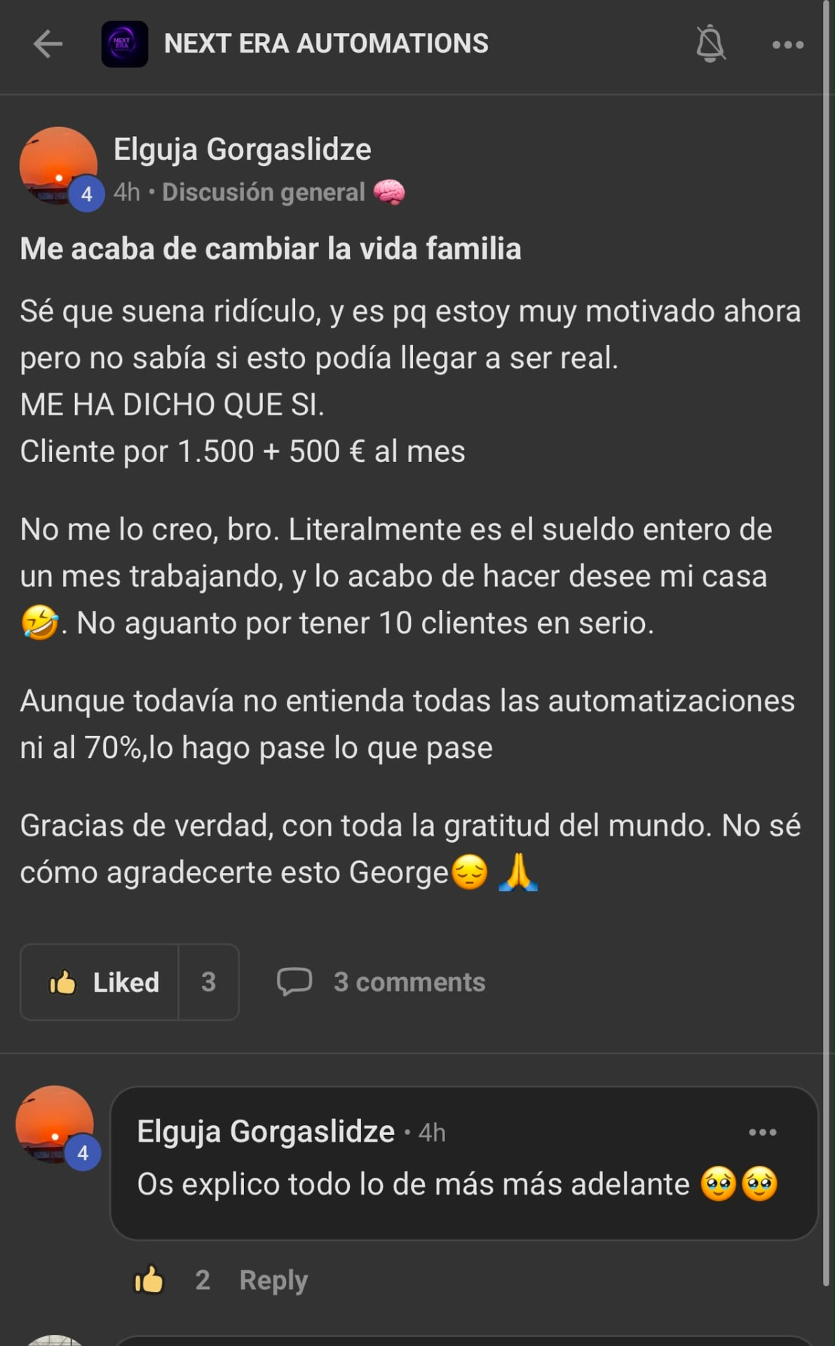 Elguja Gorgaslidze: cliente por 1.500 € más 500 € al mes